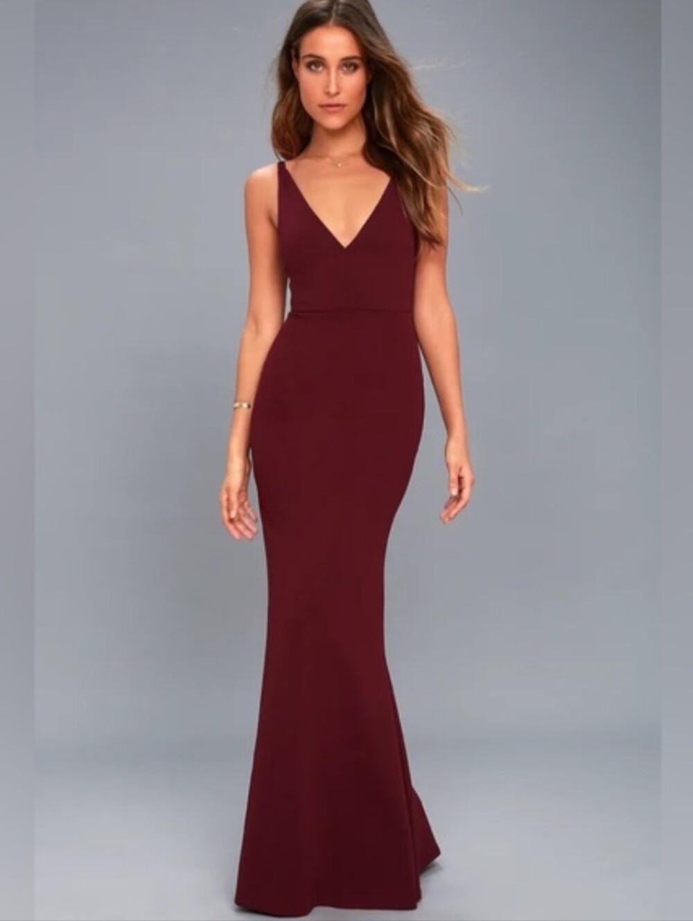 Lulu's Burgundy Melora Maxi Dress